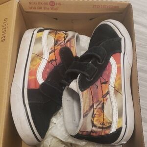 Vans Shark Print Toddler Size 8 Sneakers